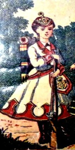 Figura 8.  Cantinera española del batallón ligero de Voluntarios de la Habana. Hacia 1880.(fuente Ramón A. Guirao)